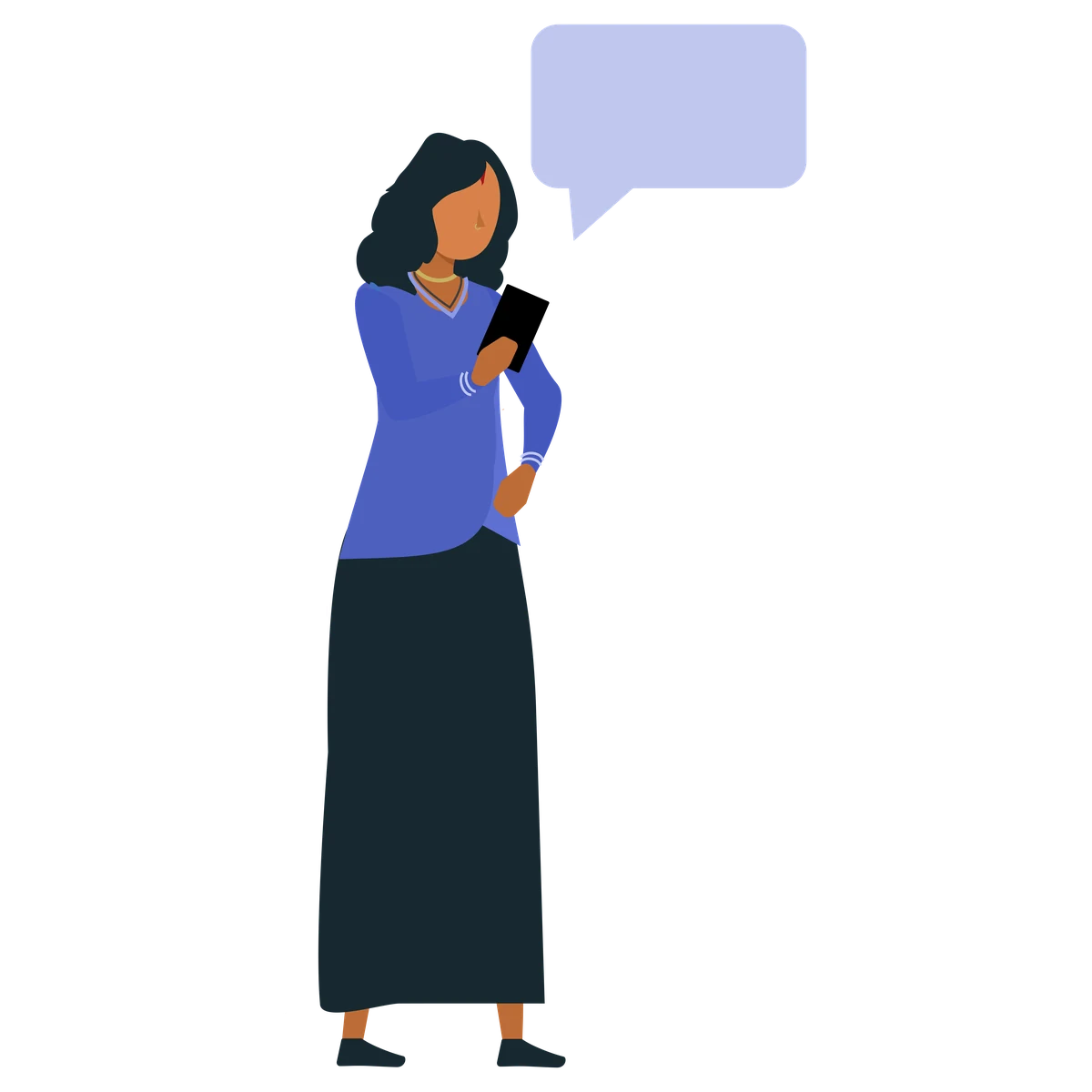 Illustration: woman texting on her phone
